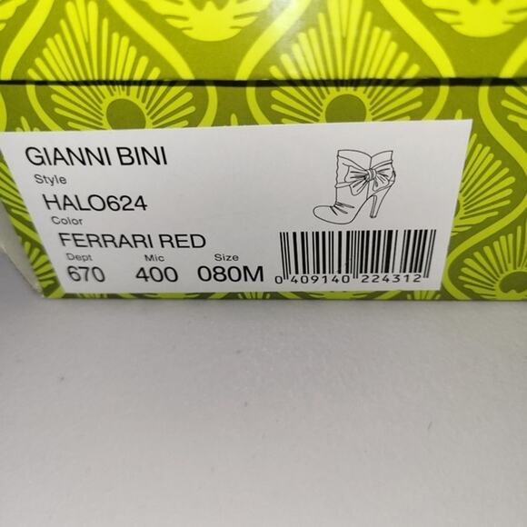 Gianni Bini Halo Red Suede Leather Booties with Bow - 8M - NIB - Picture 12 of 12